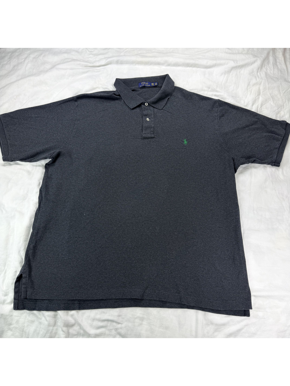 Polo Ralph Lauren Mens 2XLT Tall Charcoal Gray Polo Shirt Green Pony Cotton